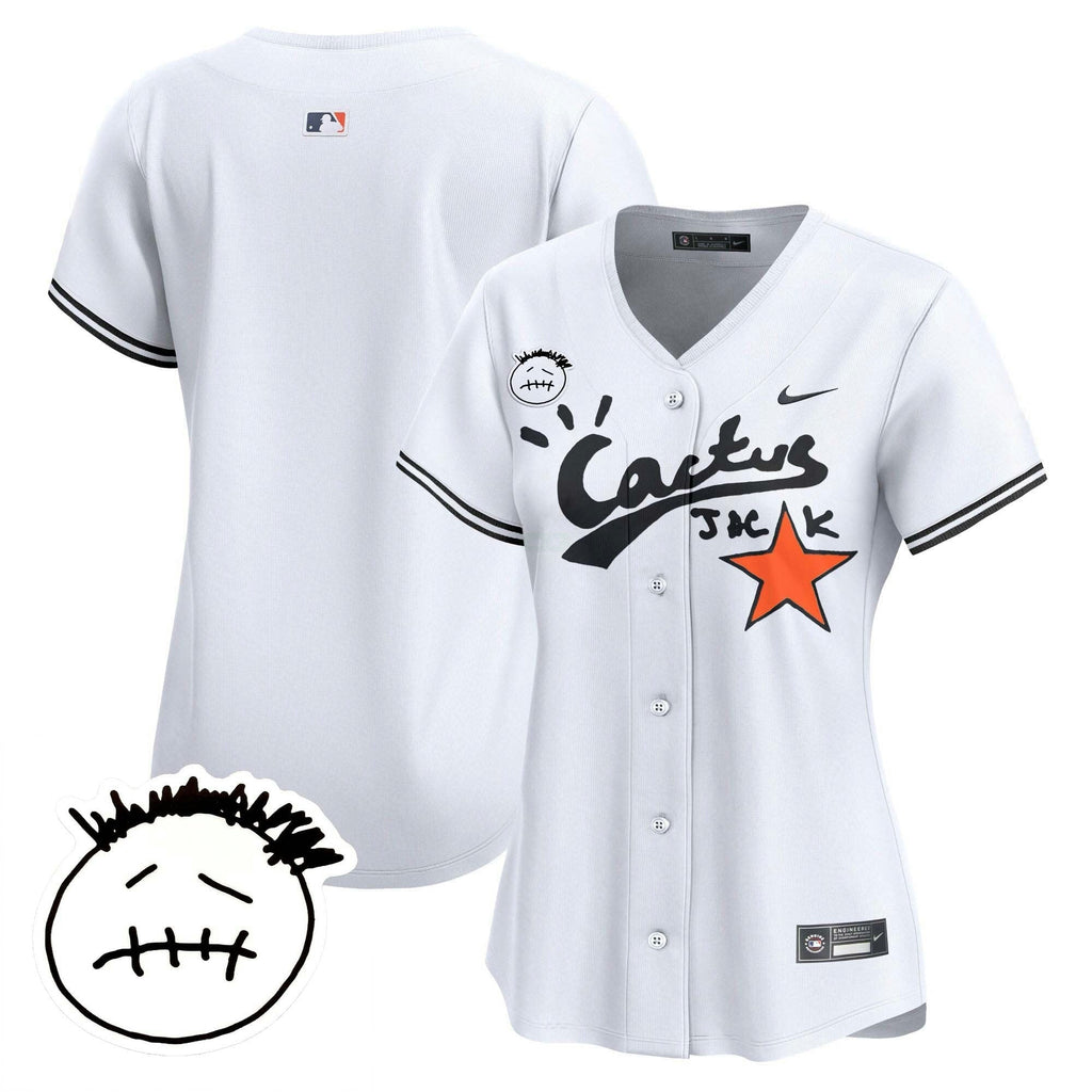 MLB Women’s Houston Cactus Jack Patch Vapor Premier Limited Jersey V4 – Stitched