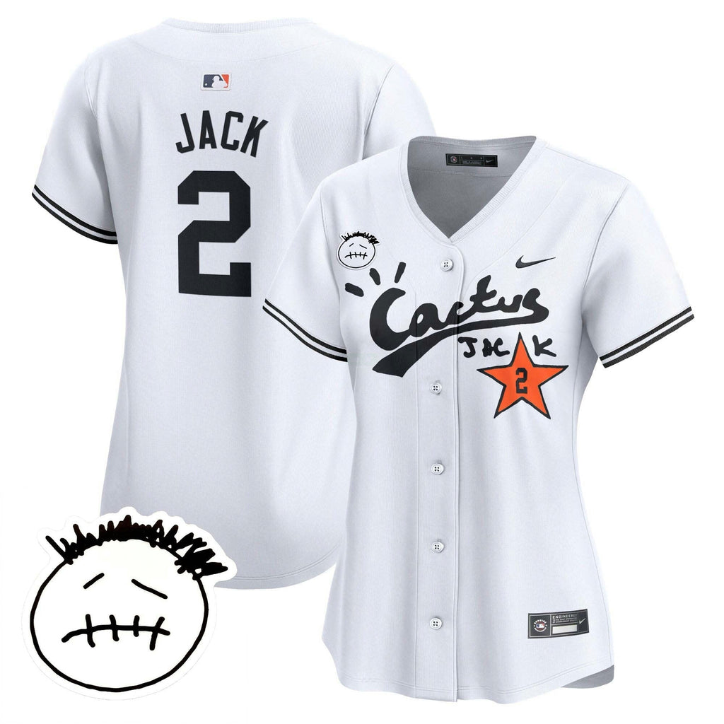 MLB Women’s Houston Cactus Jack Patch Vapor Premier Limited Jersey V4 – Stitched