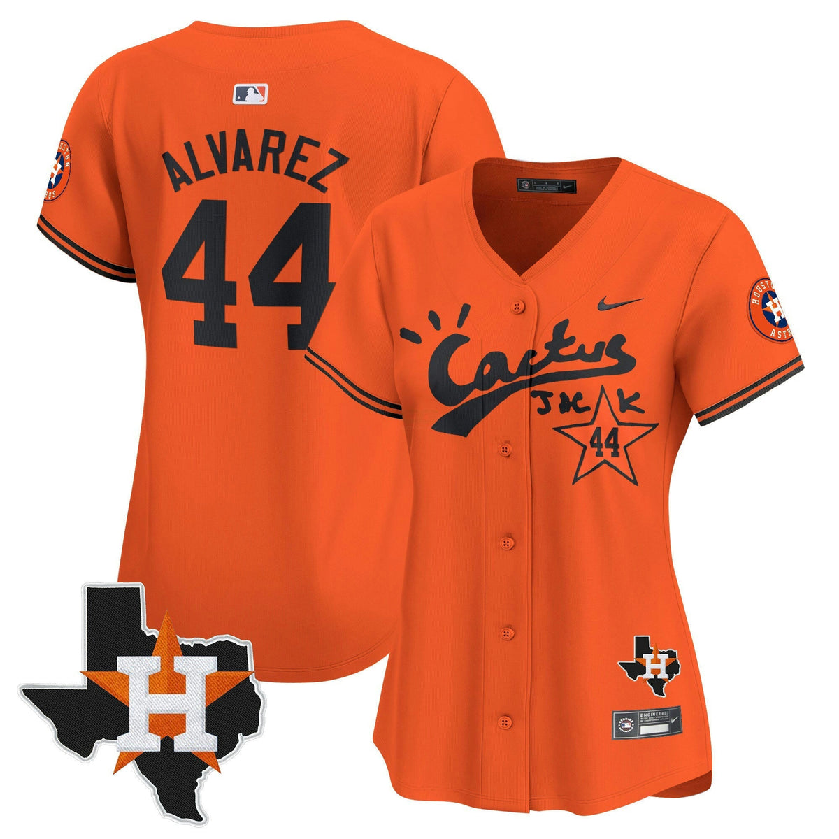 MLB Women’s Houston Cactus Jack Patch Vapor Premier Limited Jersey V7 – Stitched