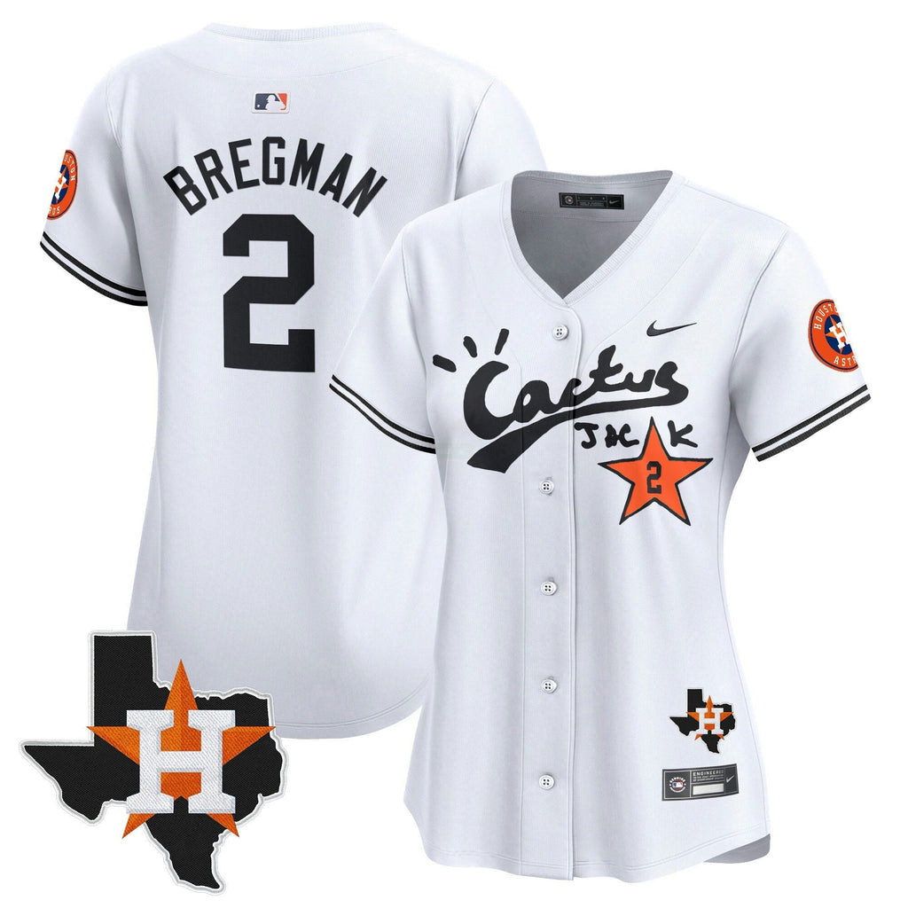 MLB Women’s Houston Cactus Jack Patch Vapor Premier Limited Jersey V7 – Stitched