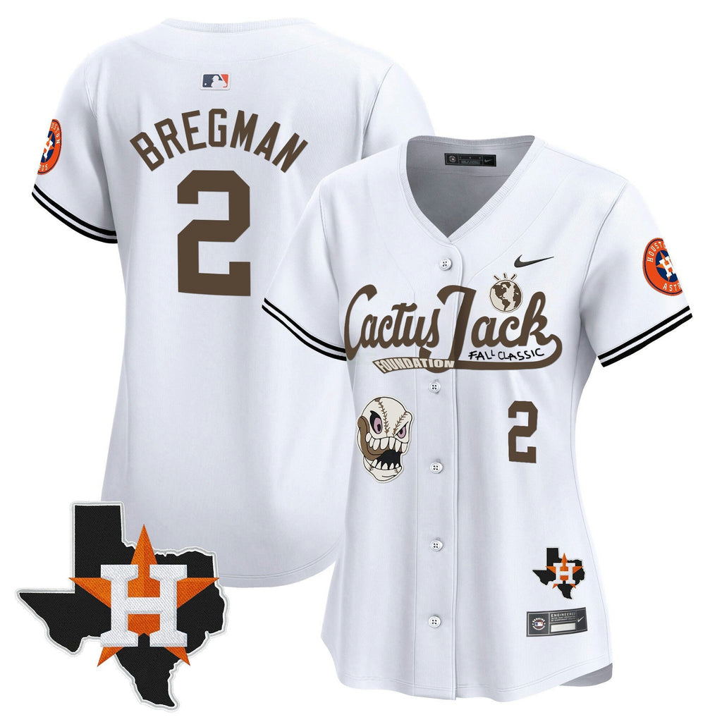 MLB Women’s Houston Cactus Jack Patch Vapor Premier Limited Jersey V8 – Stitched