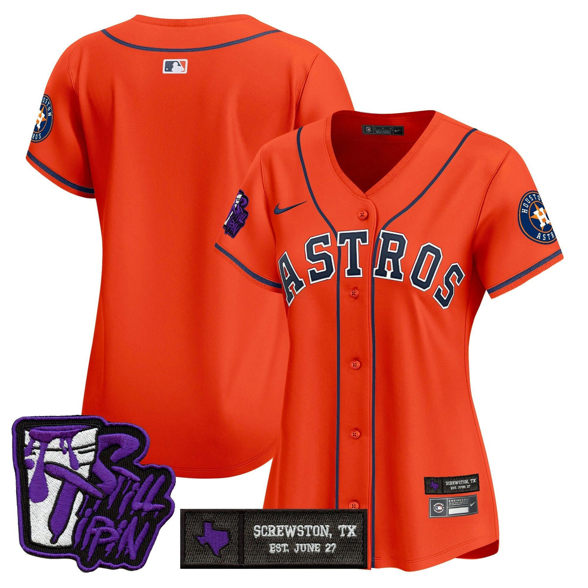 MLB Women’s Houston DJ Screw Still Tippin Purple Patch Vapor Premier Limited Jersey