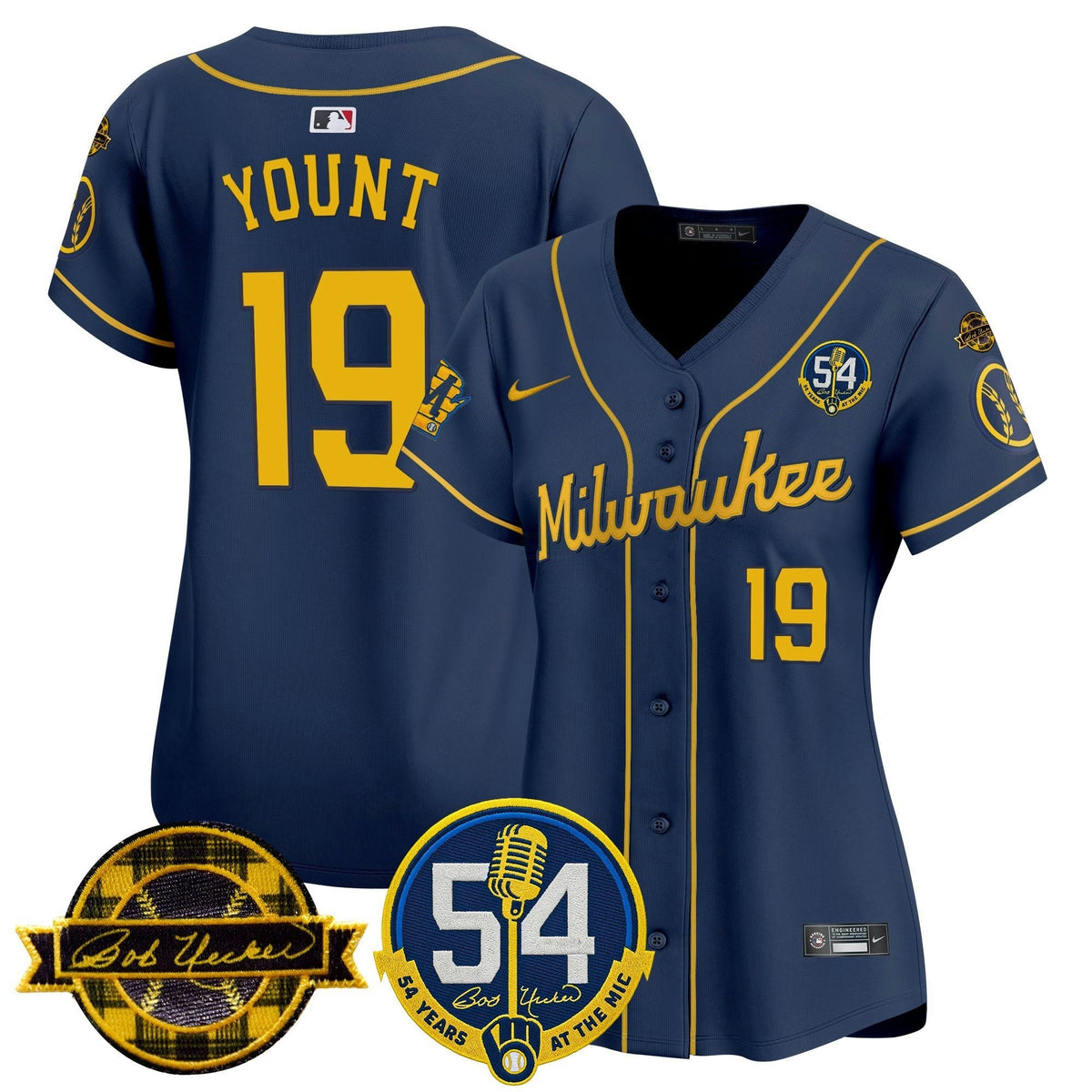 MLB Women’s Milwaukee ‘Bob Uecker – 54 Seasons for ’ Vapor Premier Limited Jersey