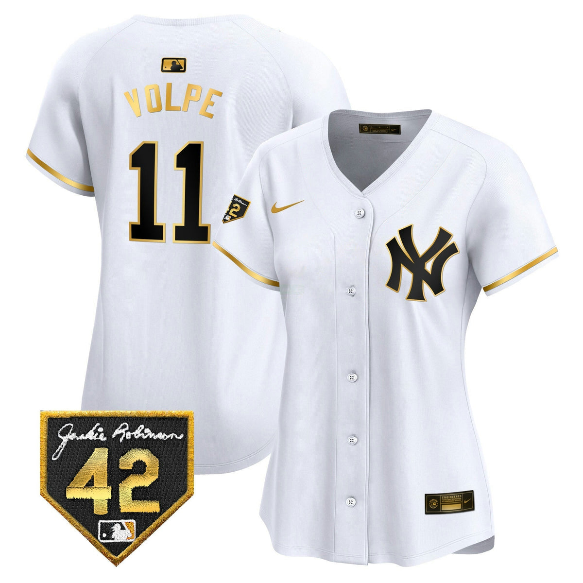 MLB New York Yankees Women’s New York 2024 Jackie Robinson Patch Vapor Premier Limited Jersey
