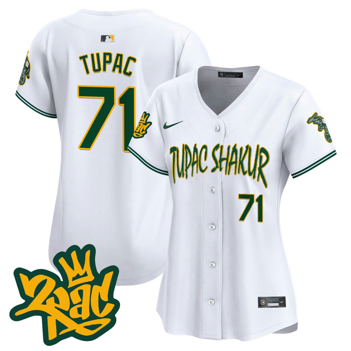 MLB Women’s Oakland Tupac Shakur Vapor Premier Limited Jersey