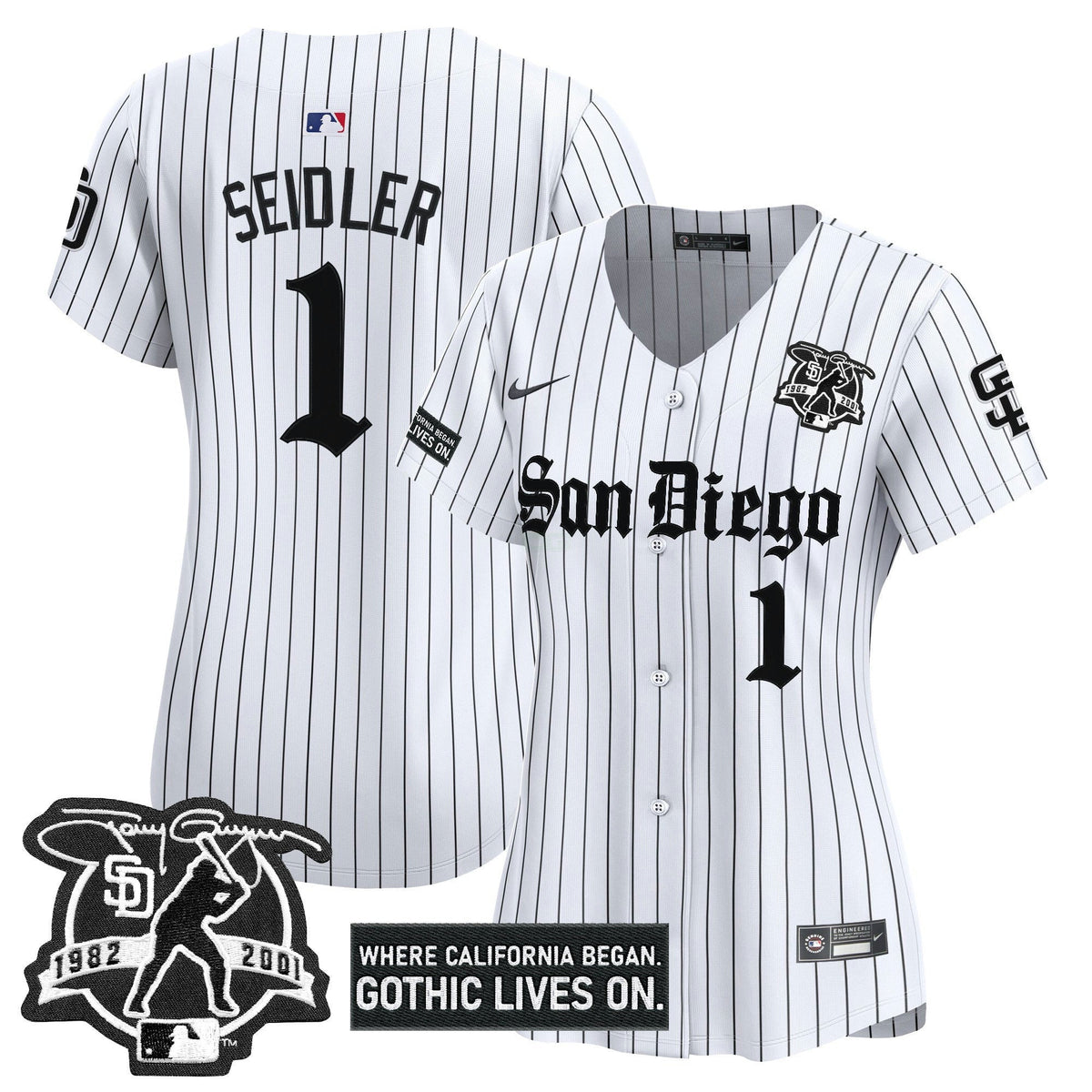 MLB Women’s San Diego ‘Gothic Edition’ Vapor Premier Limited Jersey