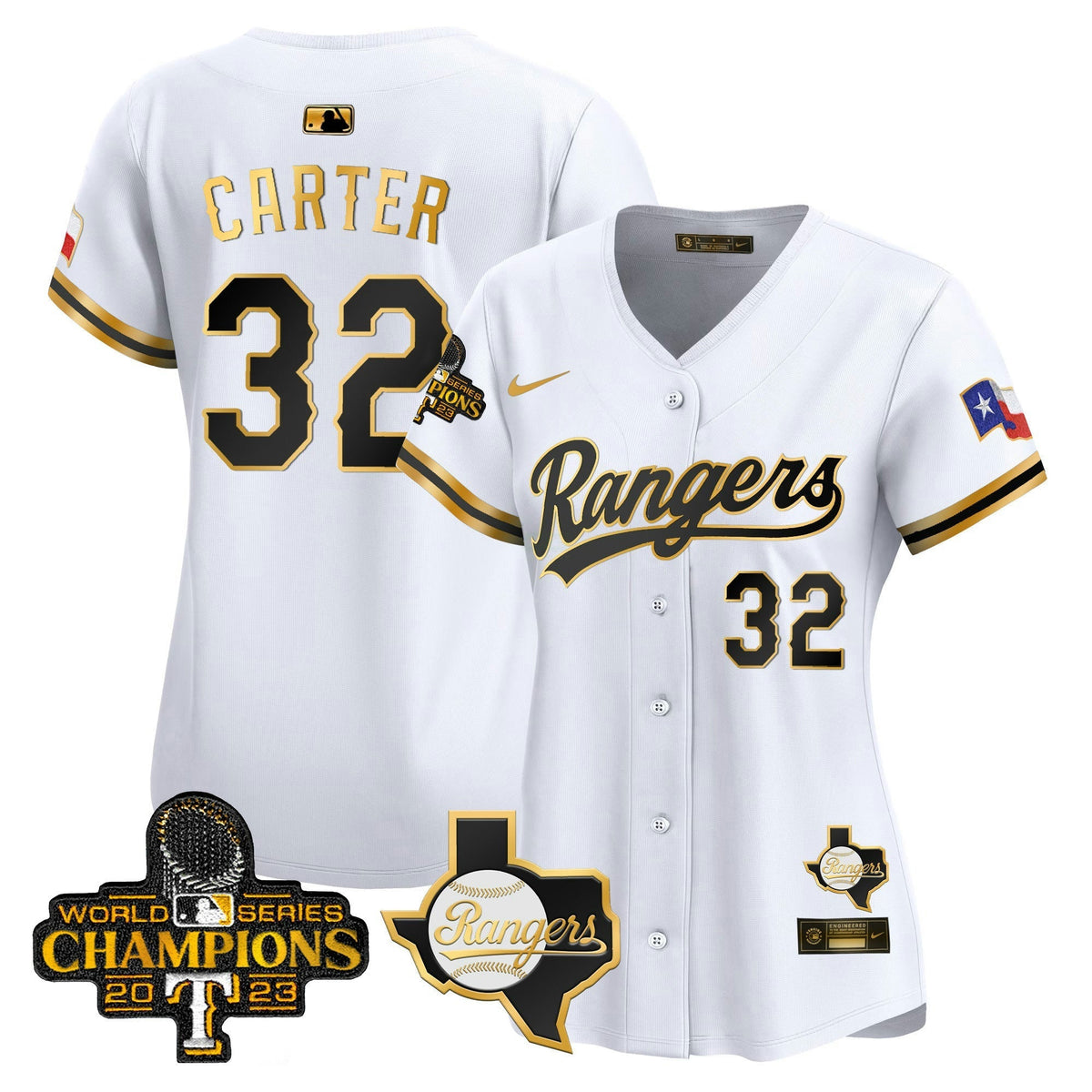 MLB Women’s Texas 2023 World Series Champions Gold Trim Vapor Premier Limited Jersey V2