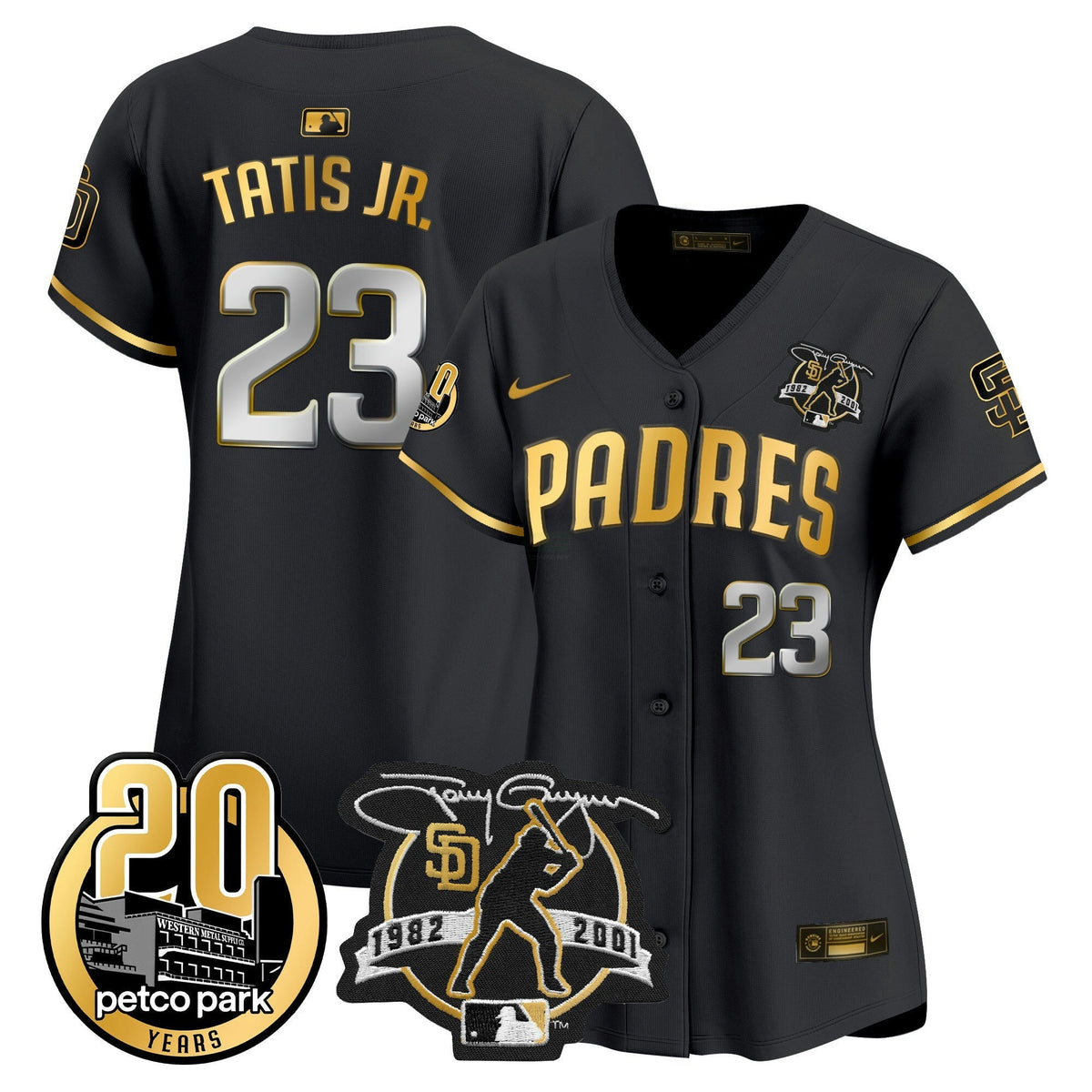 MLB Women’s Tony Gwynn & Petco Park 20th Patch Vapor Premier Limited Jersey