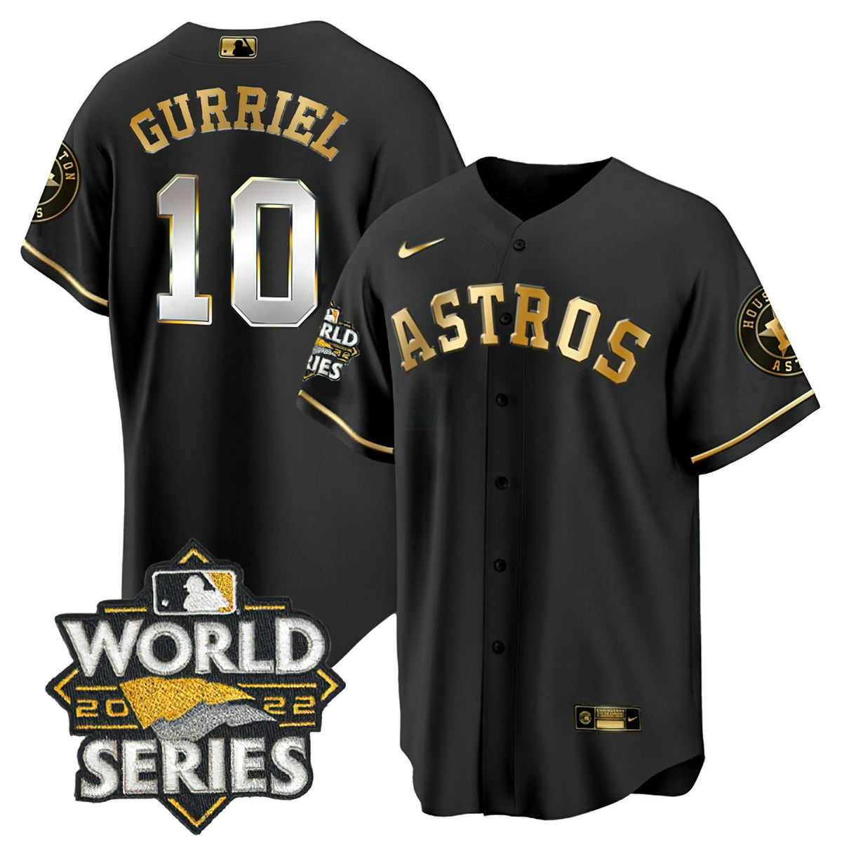 MLB Yuli Gurriel Houston 2022 World Series Black Gold Jersey Limited