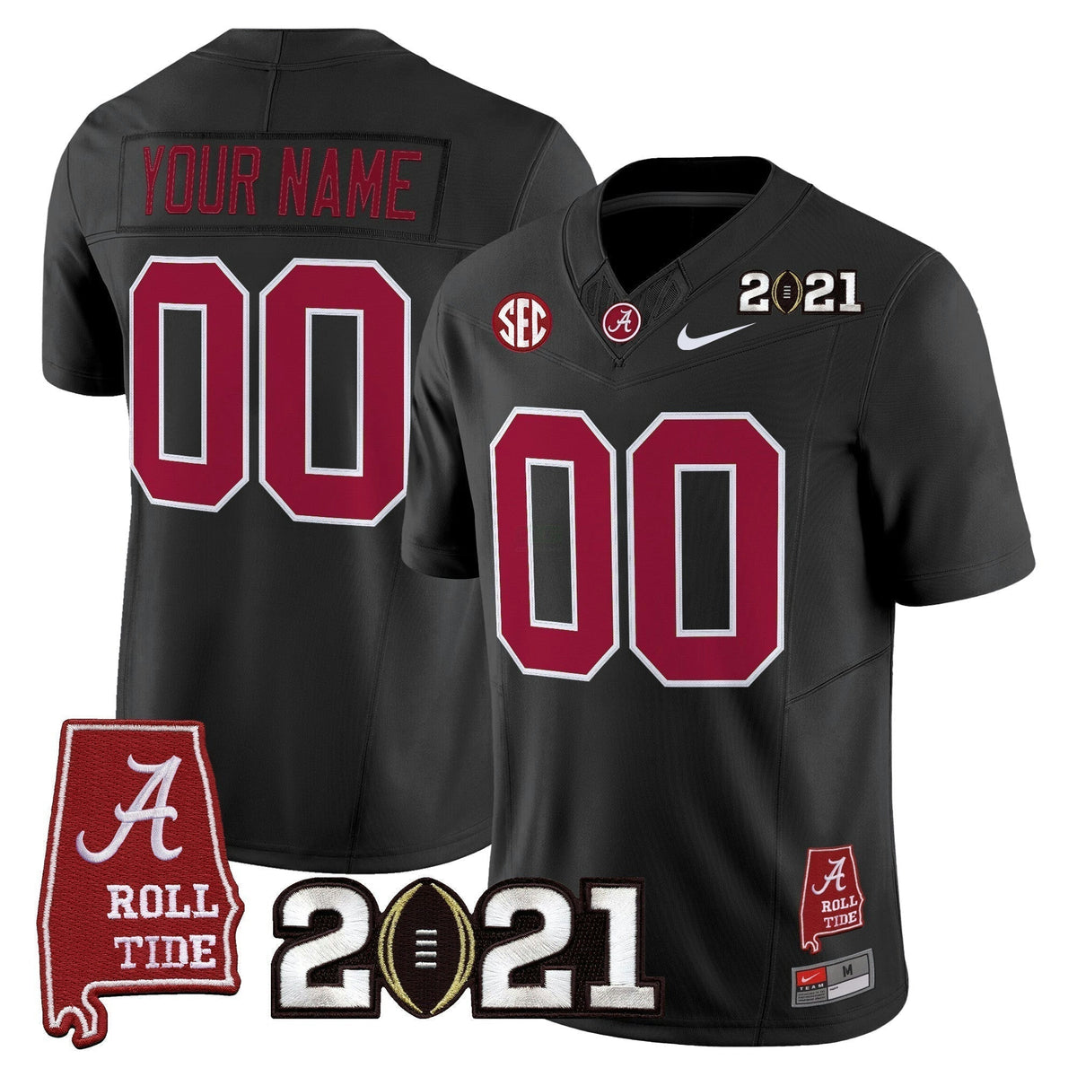 NCAA '2021 College Football Playoff National Championship' Vapor Limited Jersey - Alabama Map - Custom