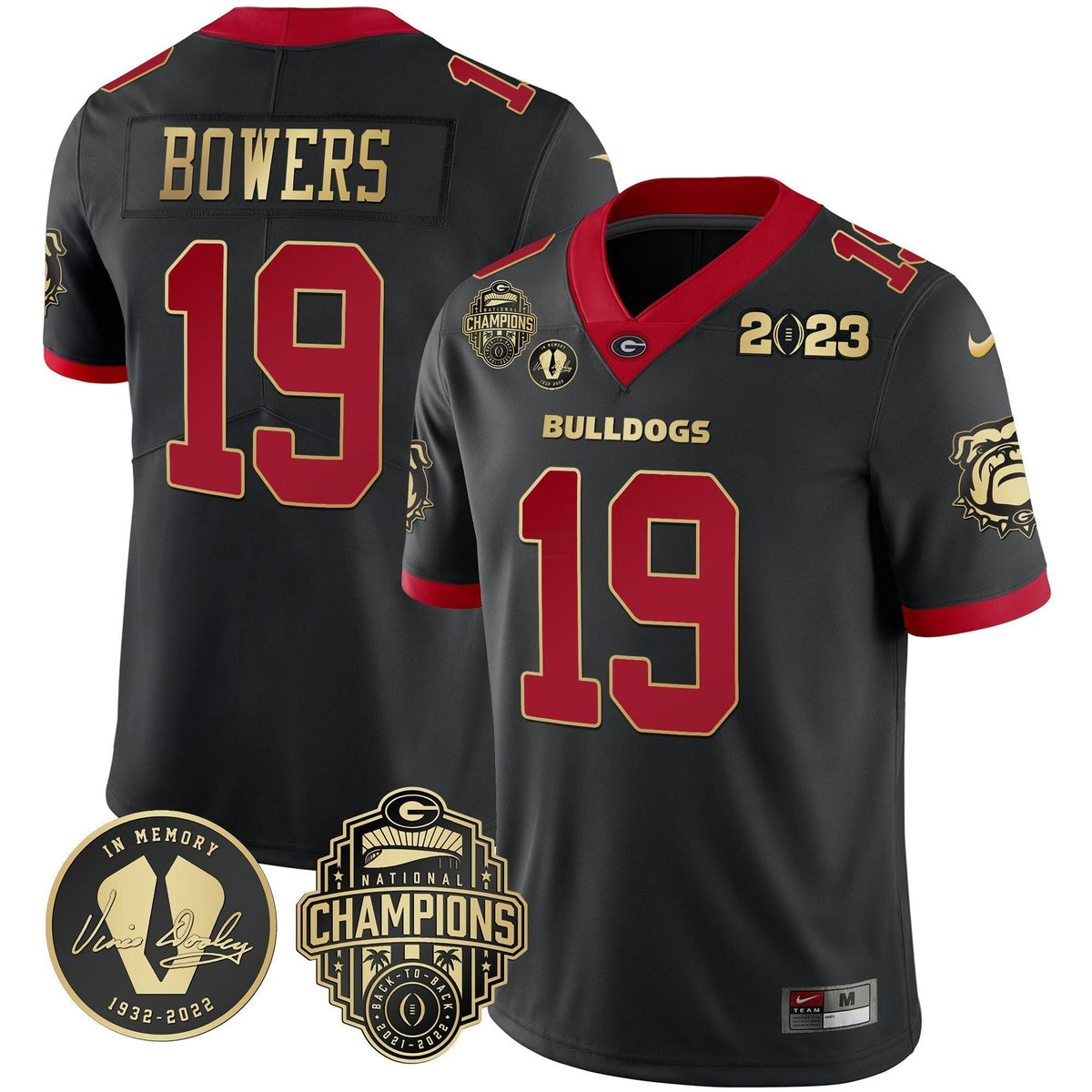 NCAA 2023 Champions & Vince Dooley Patch Jersey