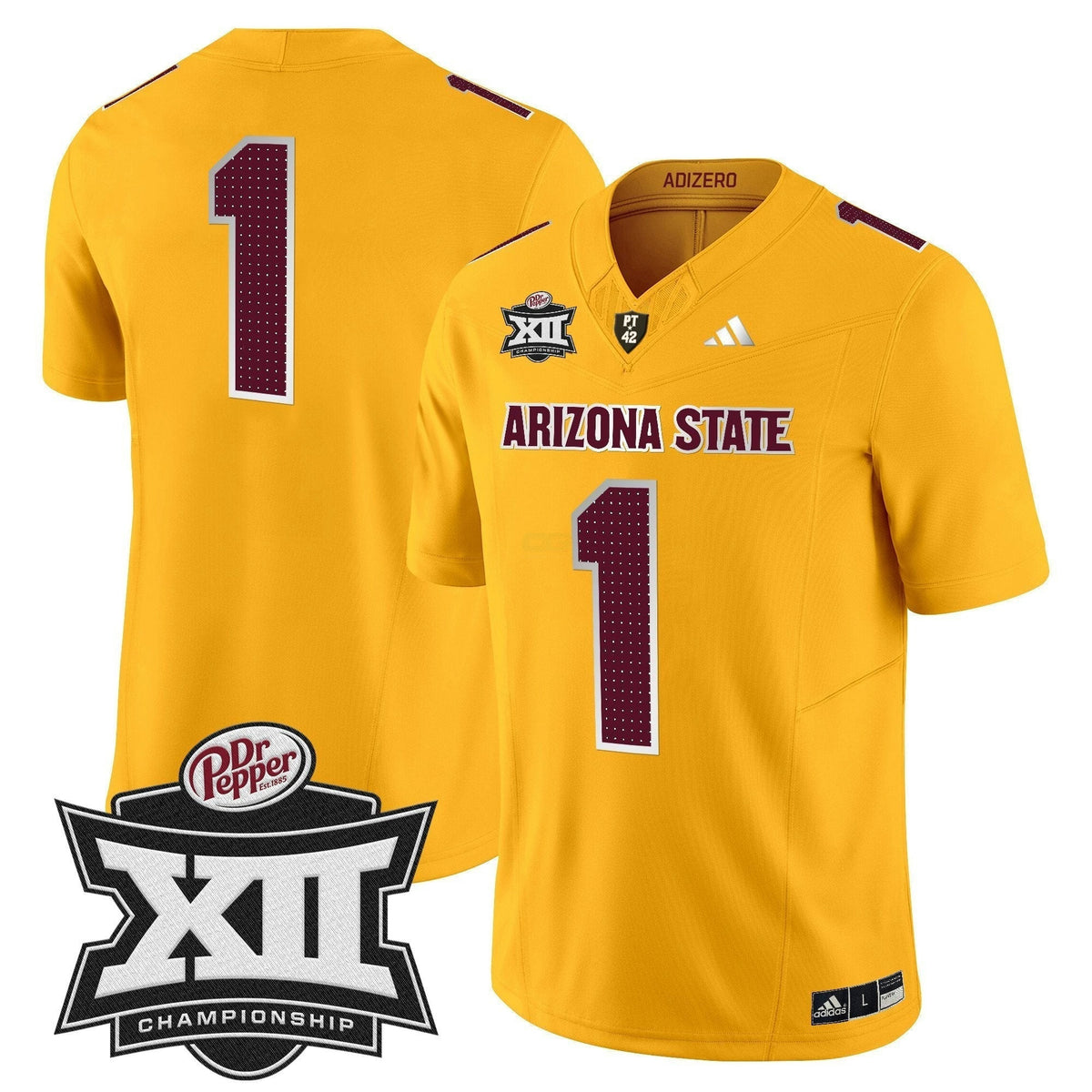 NCAA Arizona State Sun Devils 2024 Big 12 Championship Patch Vapor Limited Jersey V2