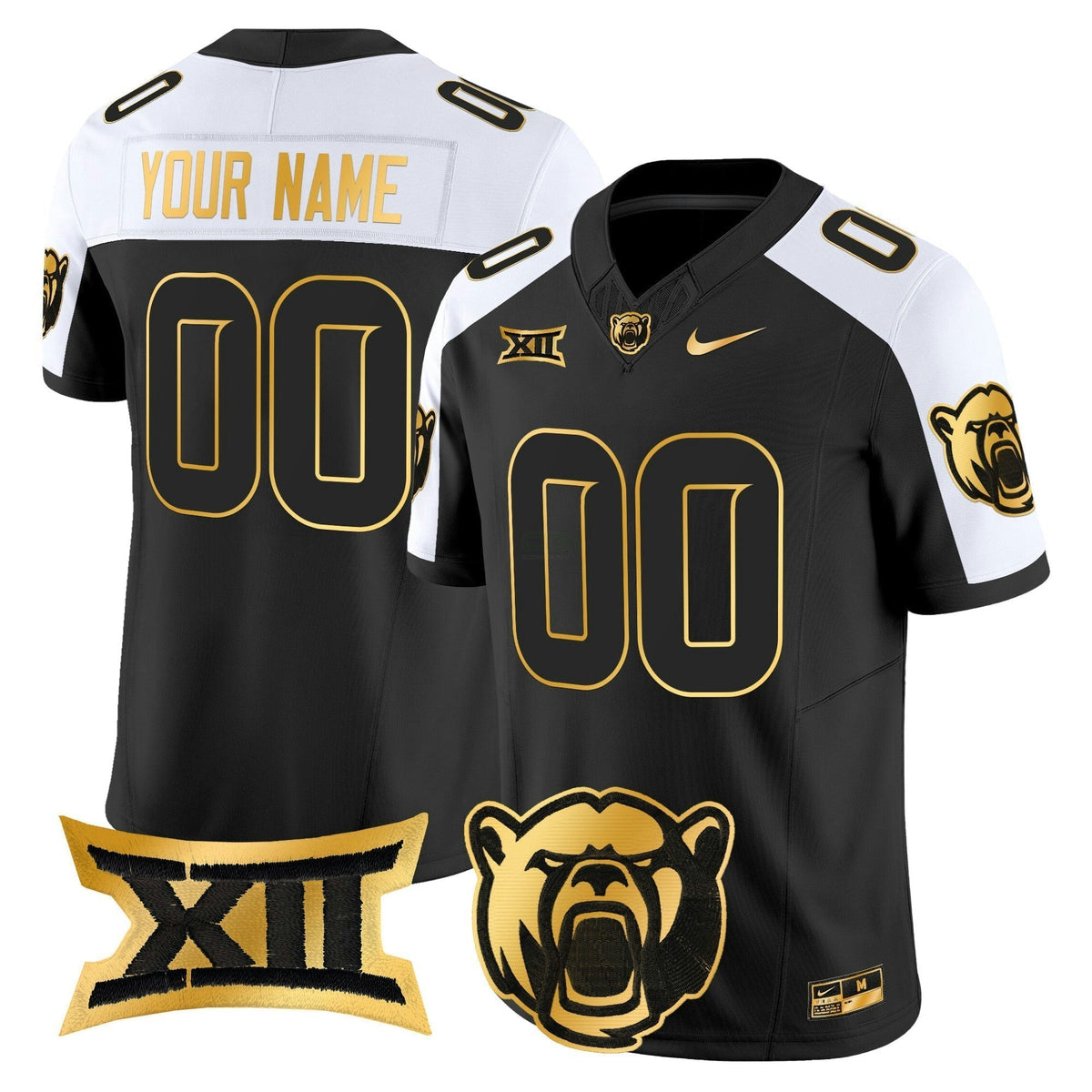 NCAA Baylor Bears 2024 Gold Vapor Limited Jersey - Custom