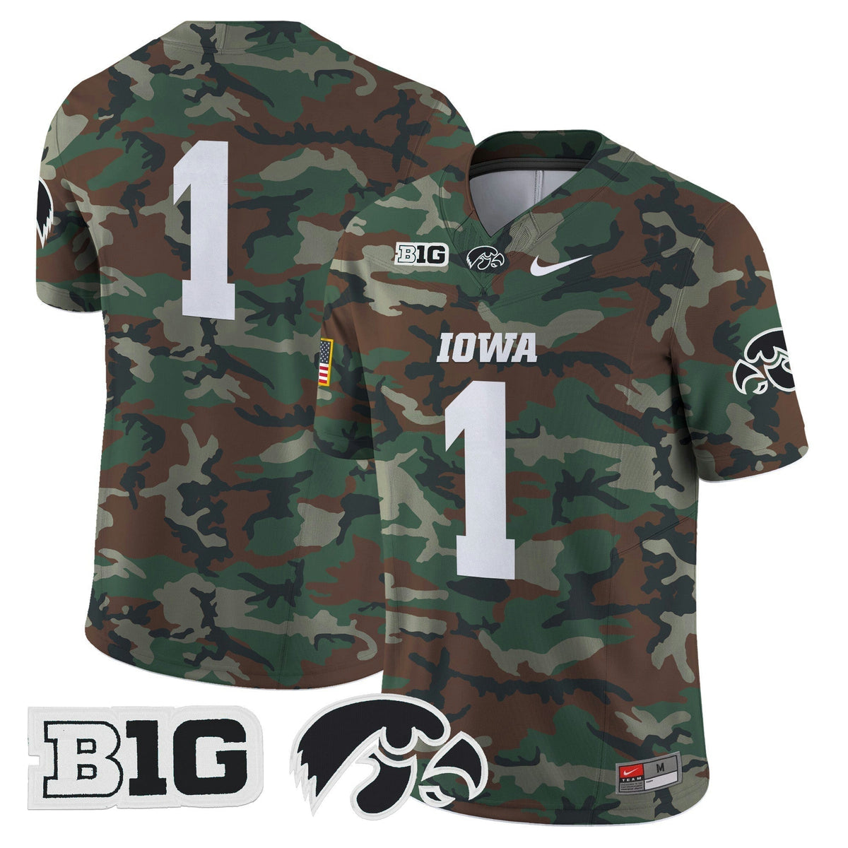 NCAA Iowa Hawkeyes 2024 Military Vapor Limited Jersey