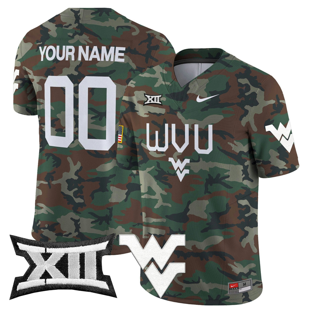 NCAA West Virginia Mountaineers 2024 Military Vapor Limited Jersey - Custom