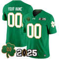 NCAA Notre Dame Fighting Irish 2025 College Football Playoff Final Patch Vapor Limited Jersey - Custom