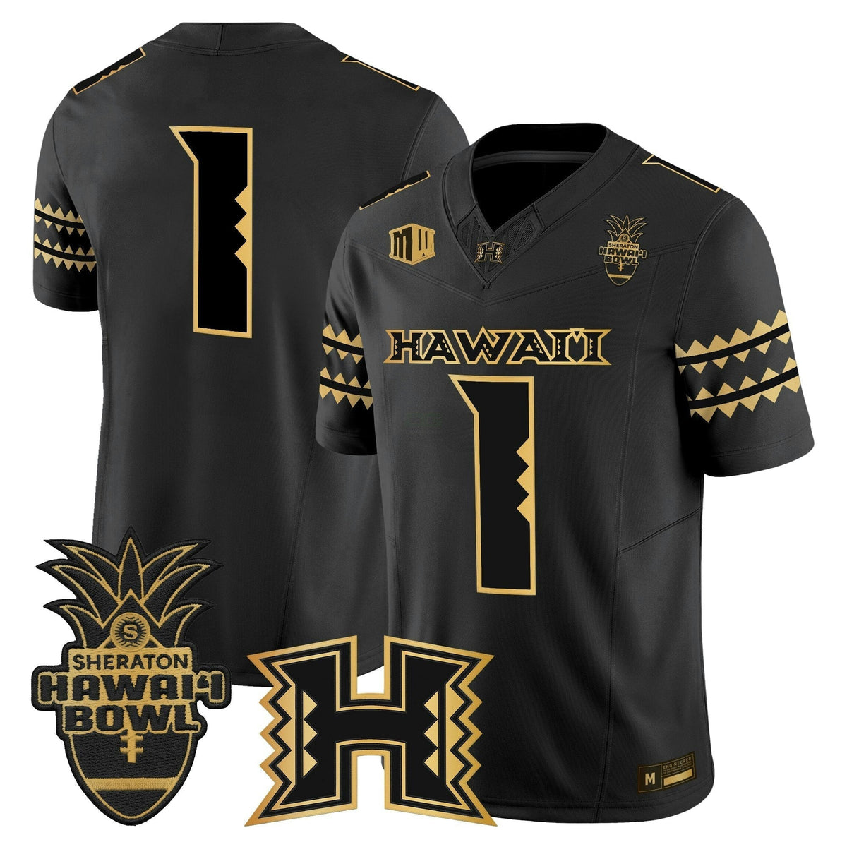 NCAA Hawaii Rainbow Warriors 2025 Hawai'i Bowl Gold Vapor Limited Jersey