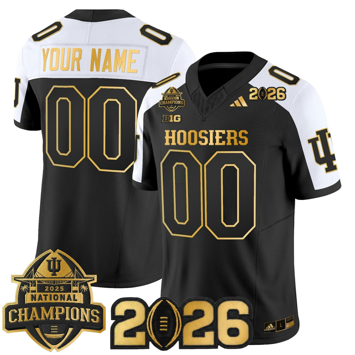 NCAA 2025 National Champions & 2026 College Football Playoff Final Patch Gold Vapor Limited Jersey - Custom