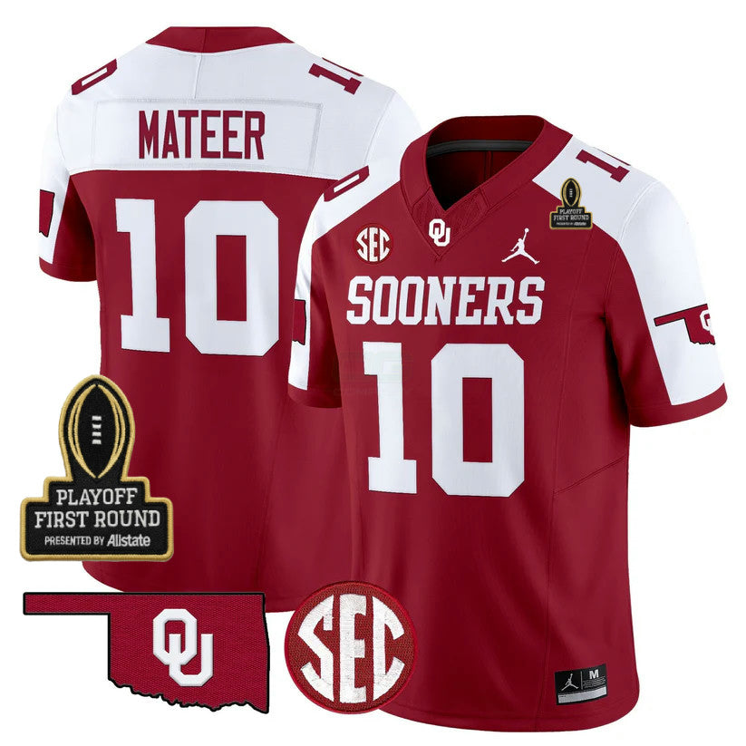 NCAA Oklahoma Sooners 2025 Playoff First Round Patch Jersey