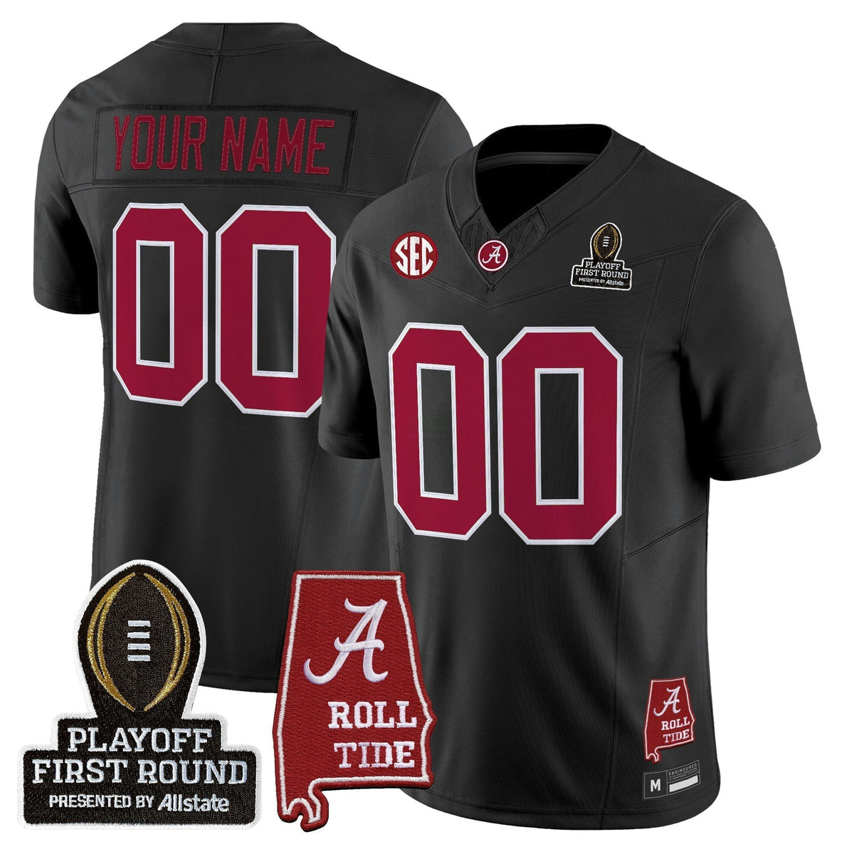 NCAA Alabama Crimson Tide 2025 Playoff First Round Vapor Limited Jersey - Custom