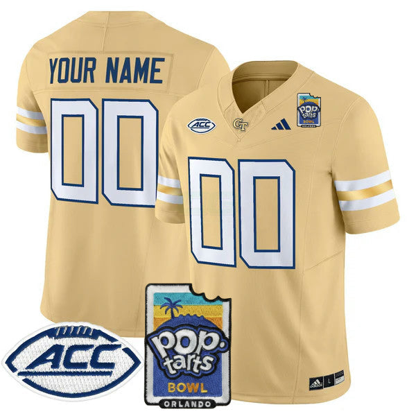 NCAA Georgia Tech Yellow Jackets 2025 PopTarts Bowl Patch Vapor Limited Jersey - Custom