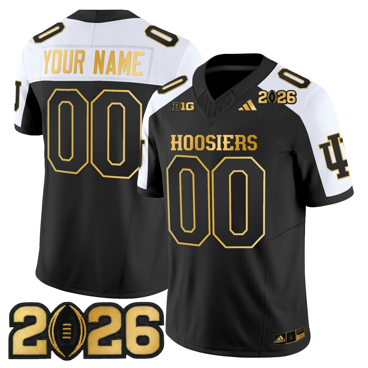 NCAA Indiana Hoosiers 2026 College Football Playoff Final Patch Gold Vapor Limited Jersey - Custom