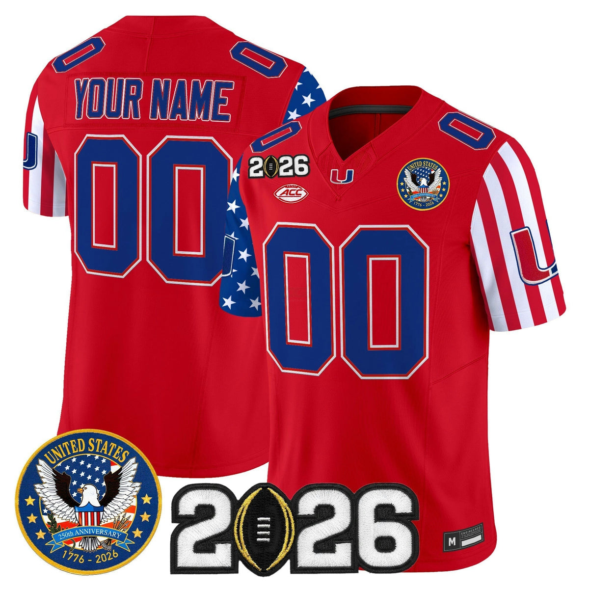 NCAA "America250 Edition" Vapor Limited Jersey - 2026 College Football Playoff Final Patch - Custom