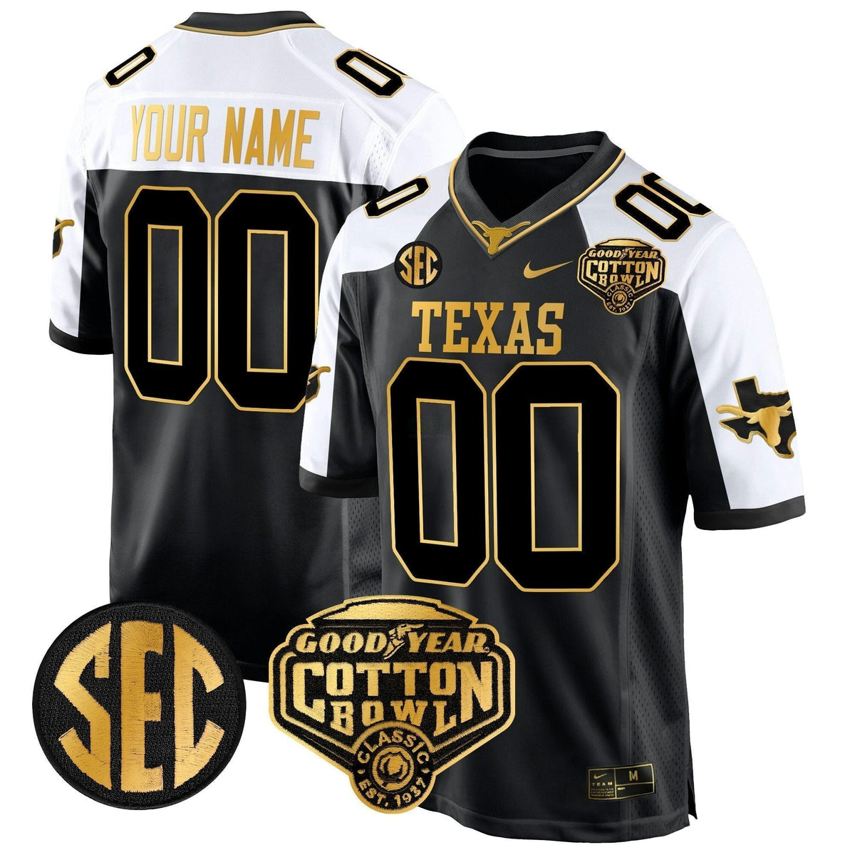 NCAA Cotton Bowl Patch Gold Game Jersey
