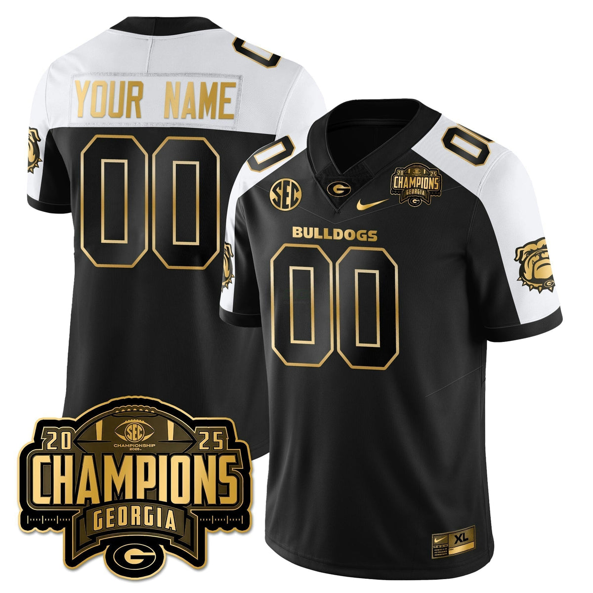 NCAA Custom Vapor Limited Gold Jersey - SEC Football Champions