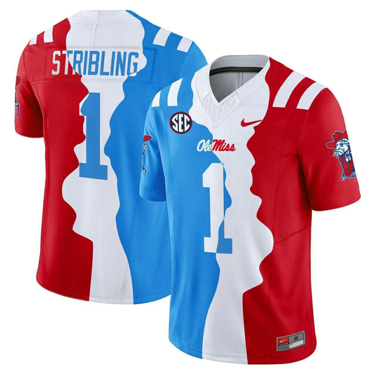 NCAA Ole Miss Rebels De'Zhaun Stribling #1 Ole Miss Split Jersey - De'Zhaun Stribling
