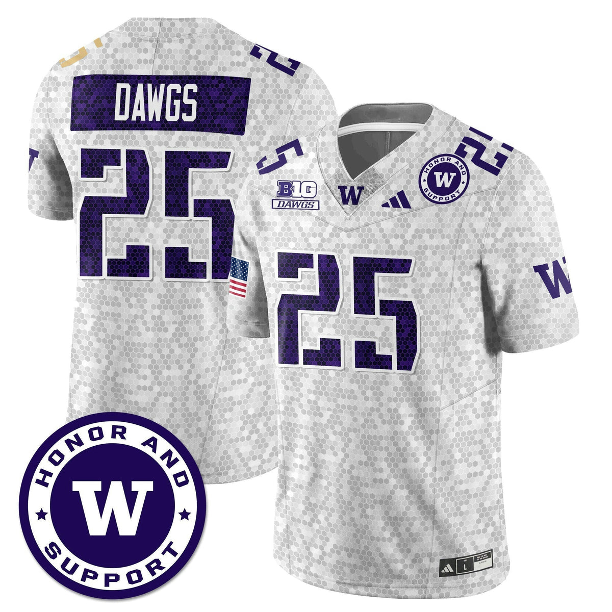 Jersey NCAA Washington Huskies Football Honor and Support Uniform