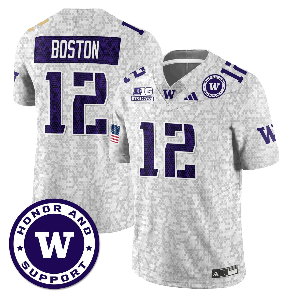 Jersey NCAA Washington Huskies Football Honor and Support Uniform
