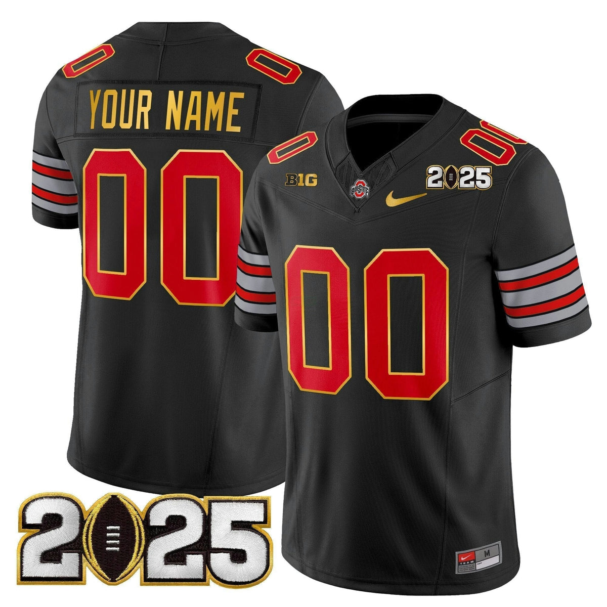NCAA 'Heritage Stripe' 2025 College Football Playoff Final Patch Gold Trim Vapor Limited Jersey - Custom