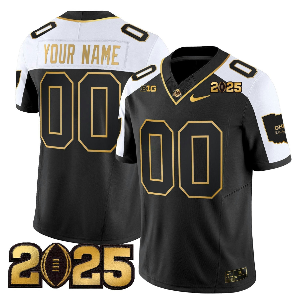 NCAA 'Heritage Stripe' College Football Playoff Final Patch Gold Vapor Limited Jersey - Custom