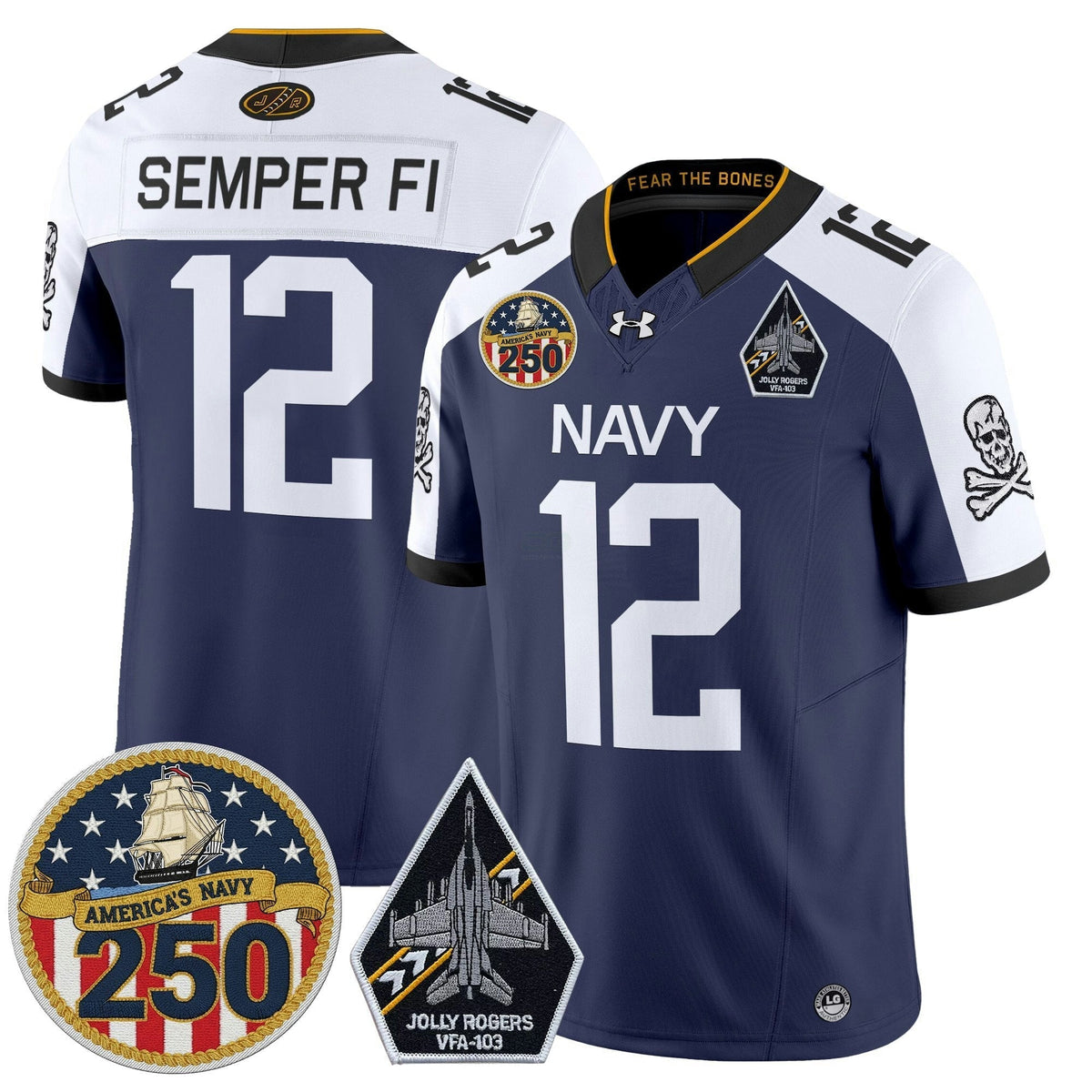 NCAA 'Jolly Rogers Edition' Vapor Limited Jersey - 250th Anniversary Patch