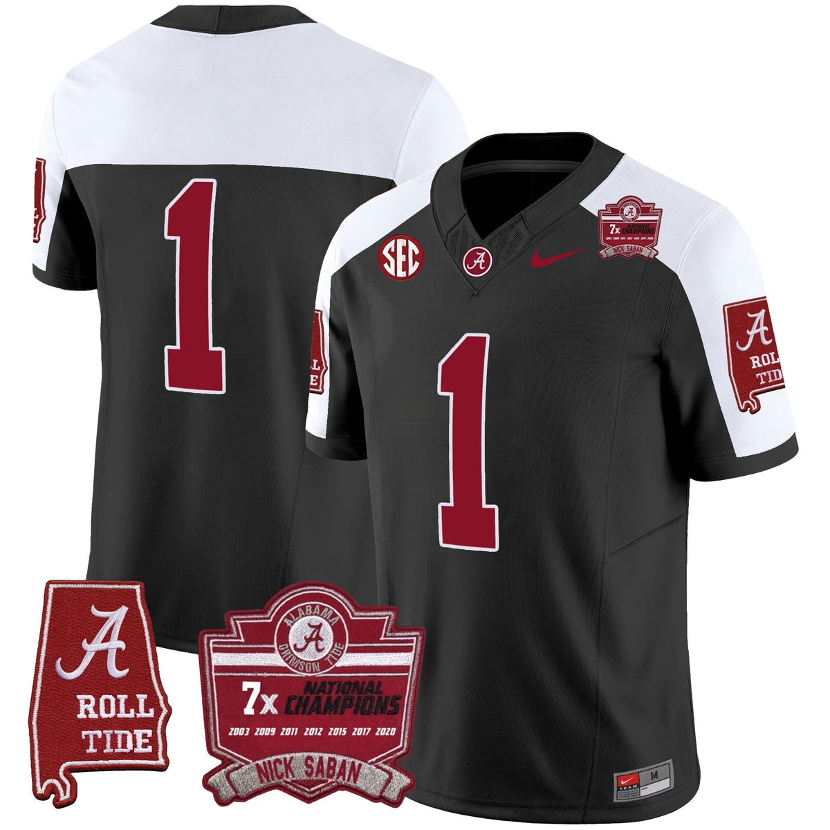 NCAA Nick Saban 7x Champions Patch Vapor Jersey