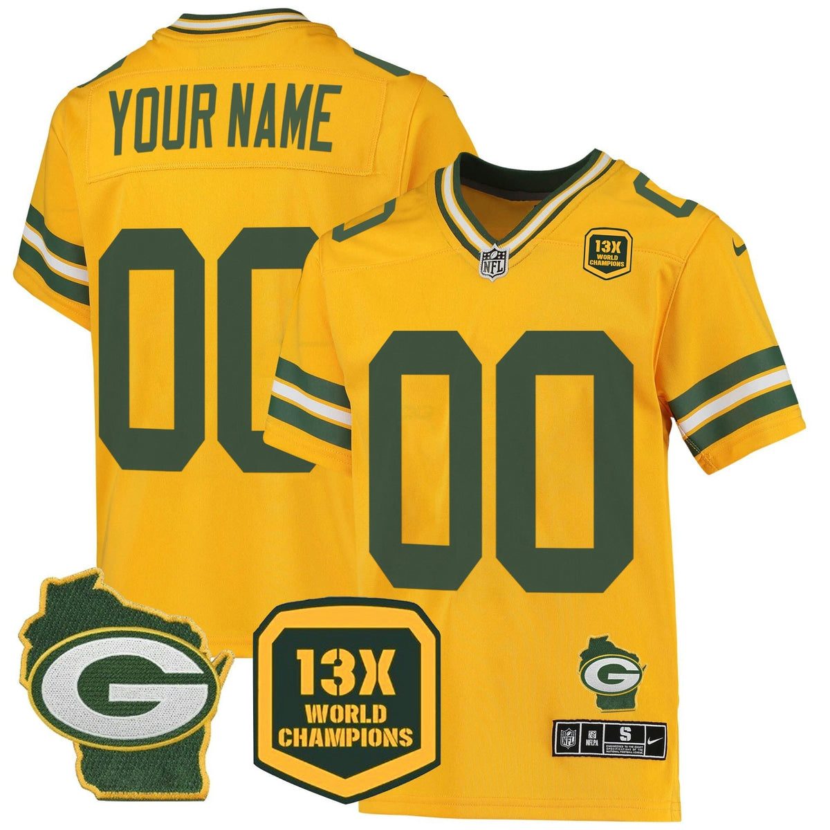 NFL 13 Time World Champions & Home Patch Game Jersey