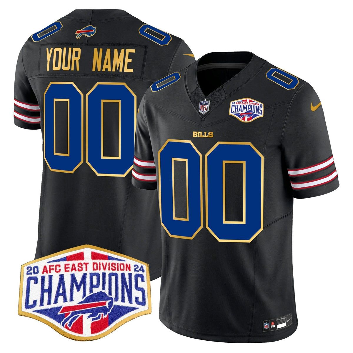NFL 2024 AFC East Division Champions Gold Trim Vapor Limited Jersey