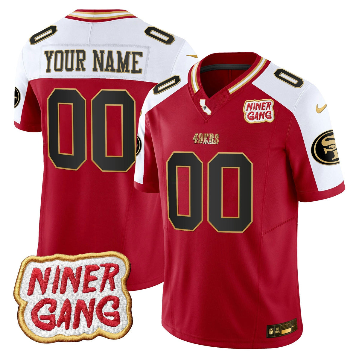 NFL 2024 Niner Gang Patch Vapor Jersey V2