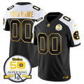 NFL 50th Anniversary of Super Bowl IX Patch Gold Vapor Limited Jersey