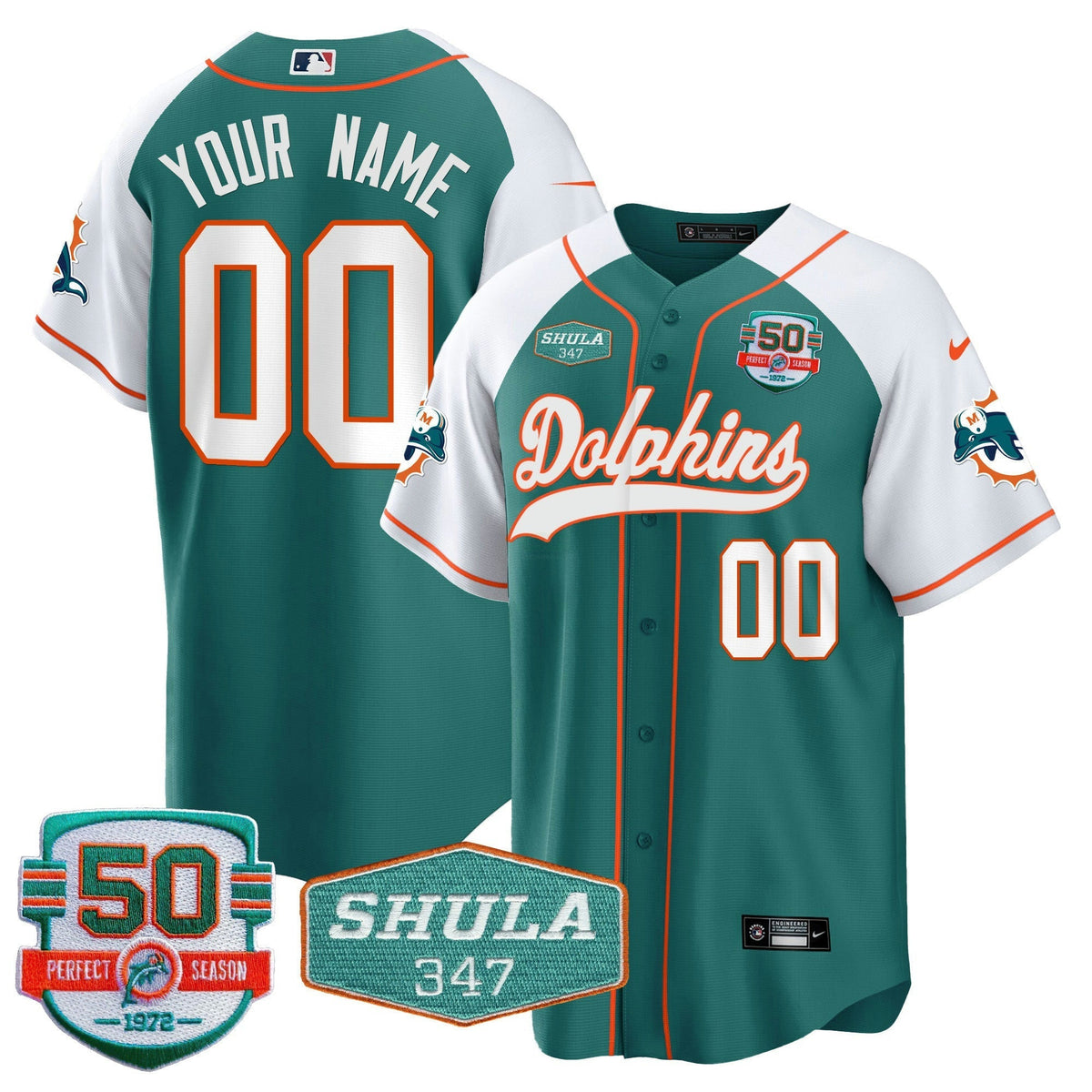 NFL 50th & Don Shula 347 Memorial Patch Jersey