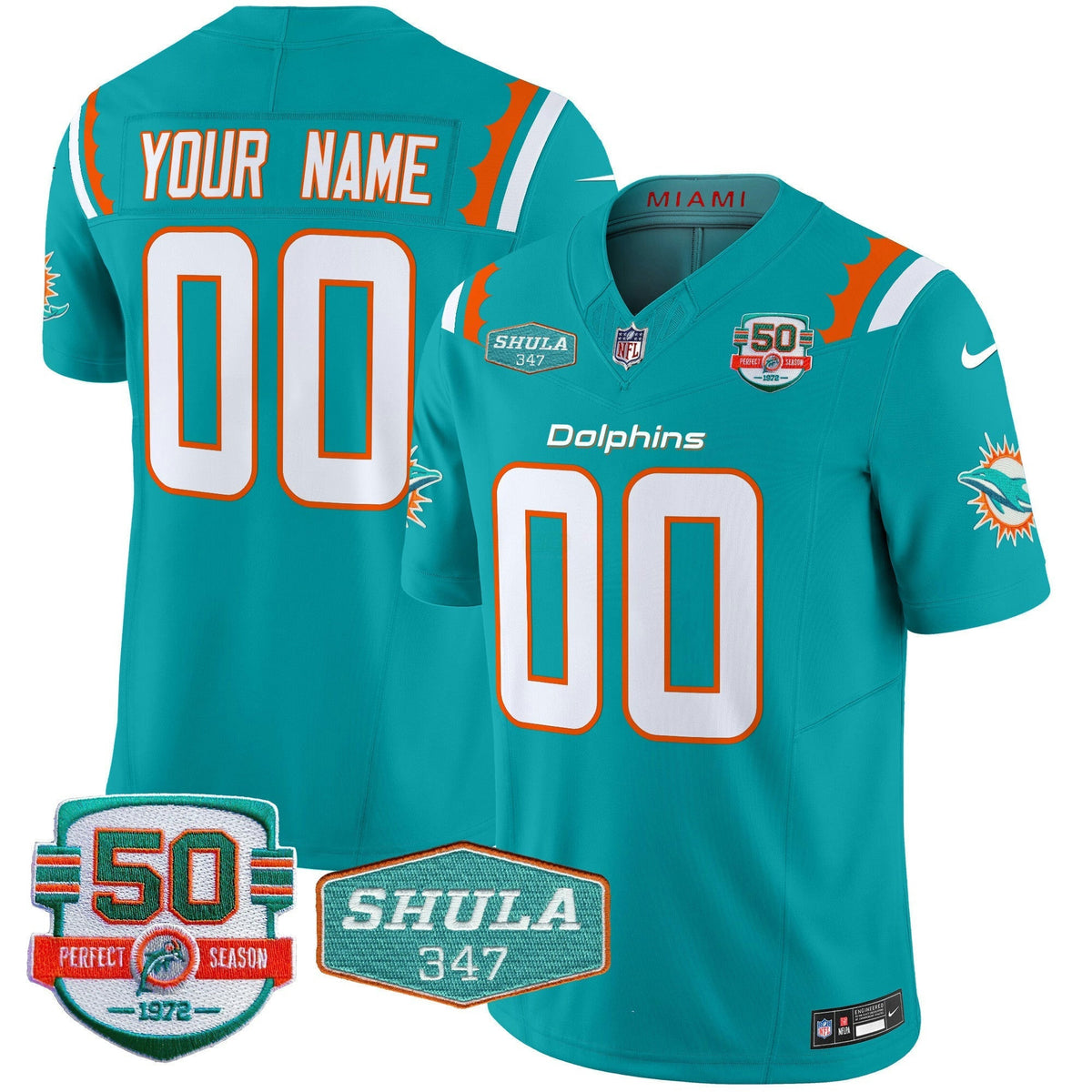 NFL 50th & Don Shula 347 Memorial Patch Vapor Limited Jersey