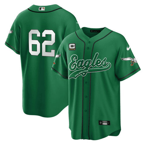 NFL #62 Philadelphia Kelly Green Jersey - Black
