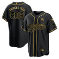NFL America’s Team #808 Dallas Baseball Black Gold Jersey - America's Team