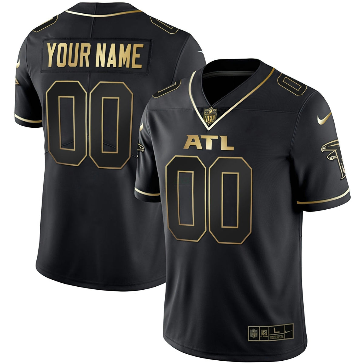 NFL Atlanta Falcons Atlanta Black Gold & White Gold Jersey - Black Gold