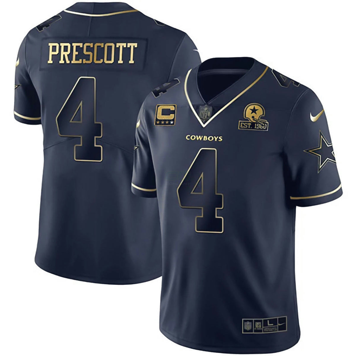 Jersey NFL Navy Blue Gold Collection