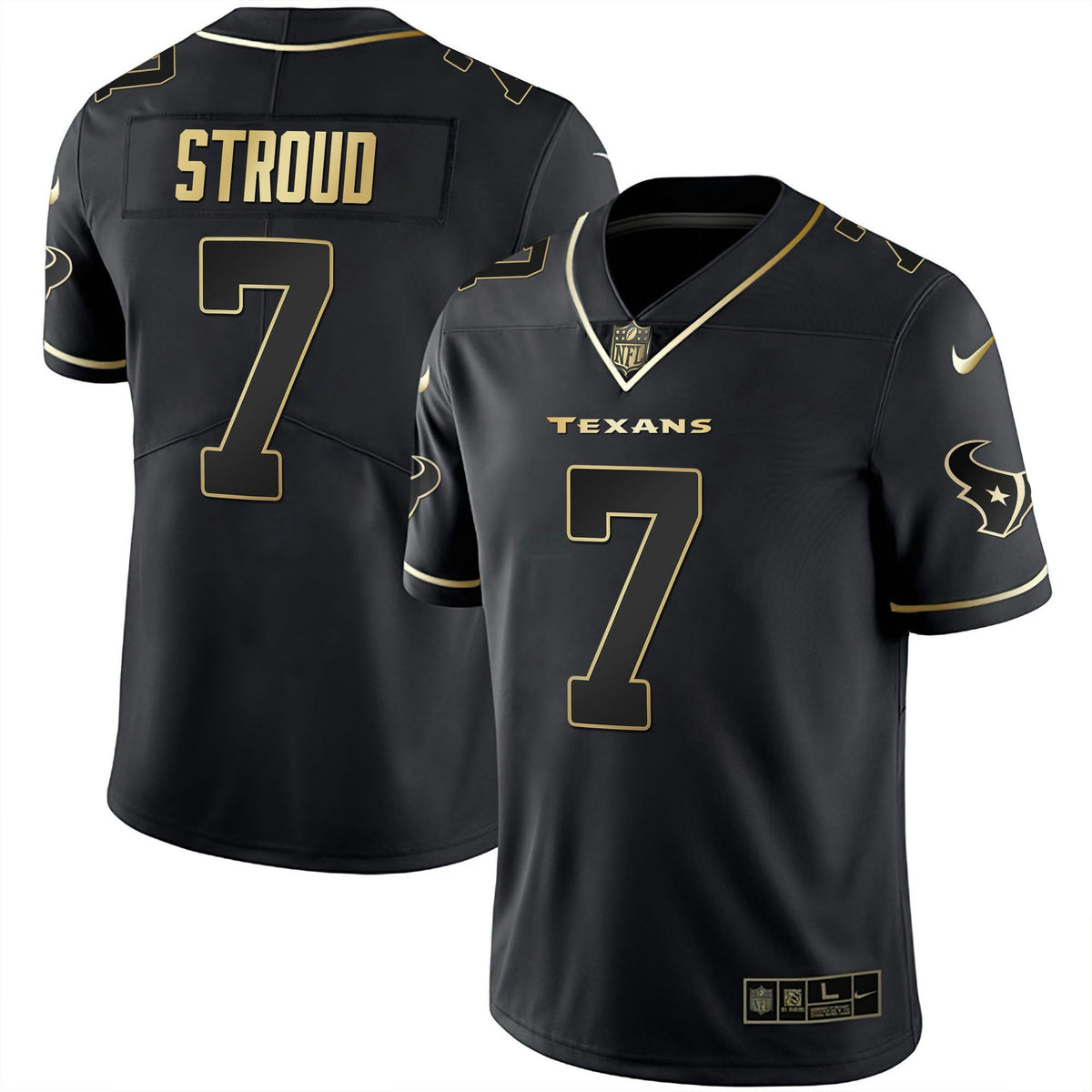 NFL C.J. Stroud Houston Black Gold Jersey