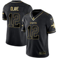 NFL Chris Olave New Orleans Black Gold & White Gold Jersey