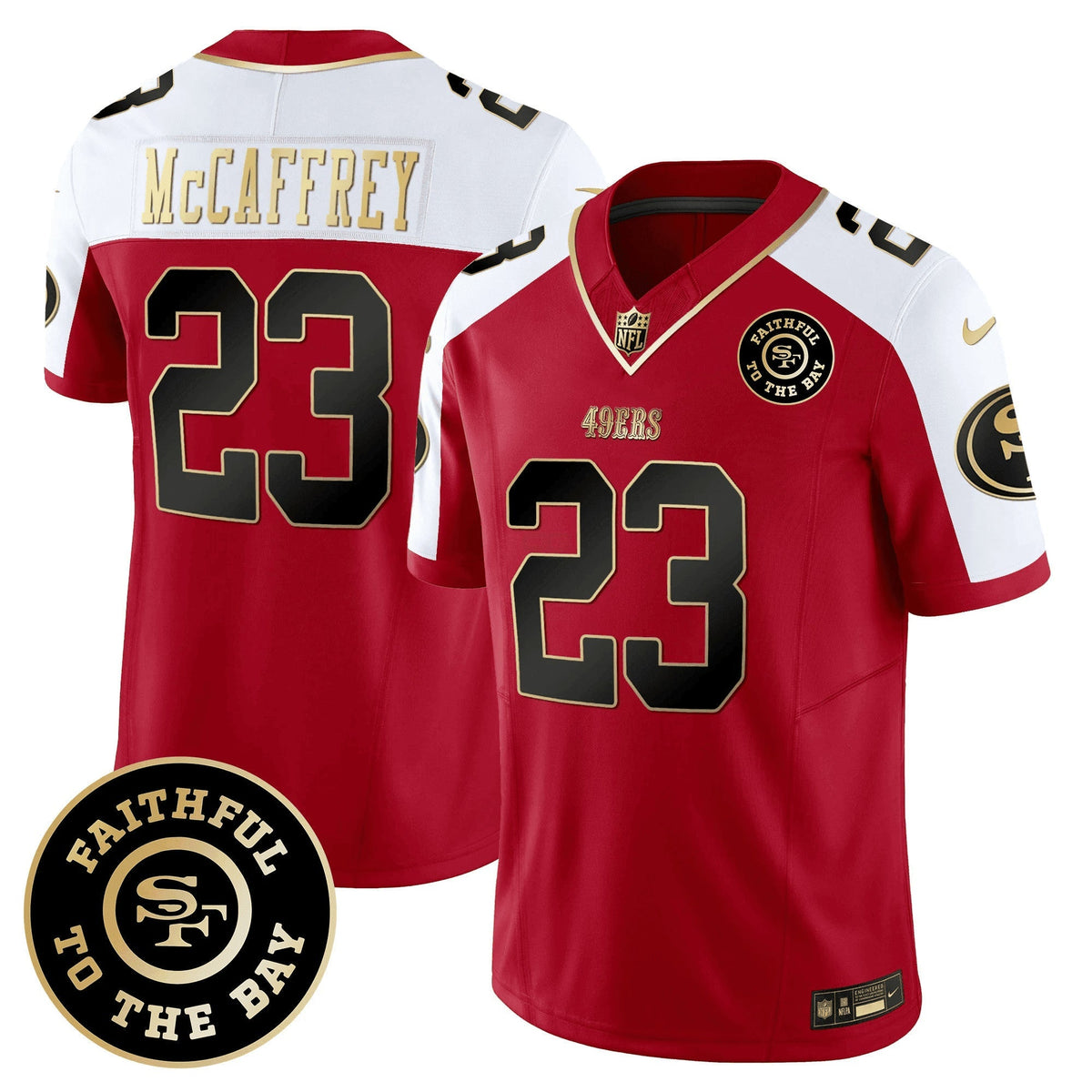 NFL Christian McCaffrey San Francisco Faithful To The Bay Patch Vapor Limited Jersey