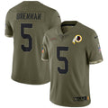 NFL Washington Commanders Colt Brennan Washington Redskins Salute To Service Jersey